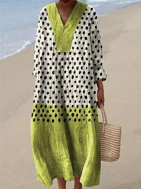 Women's Simple Color Block Art Print Dress