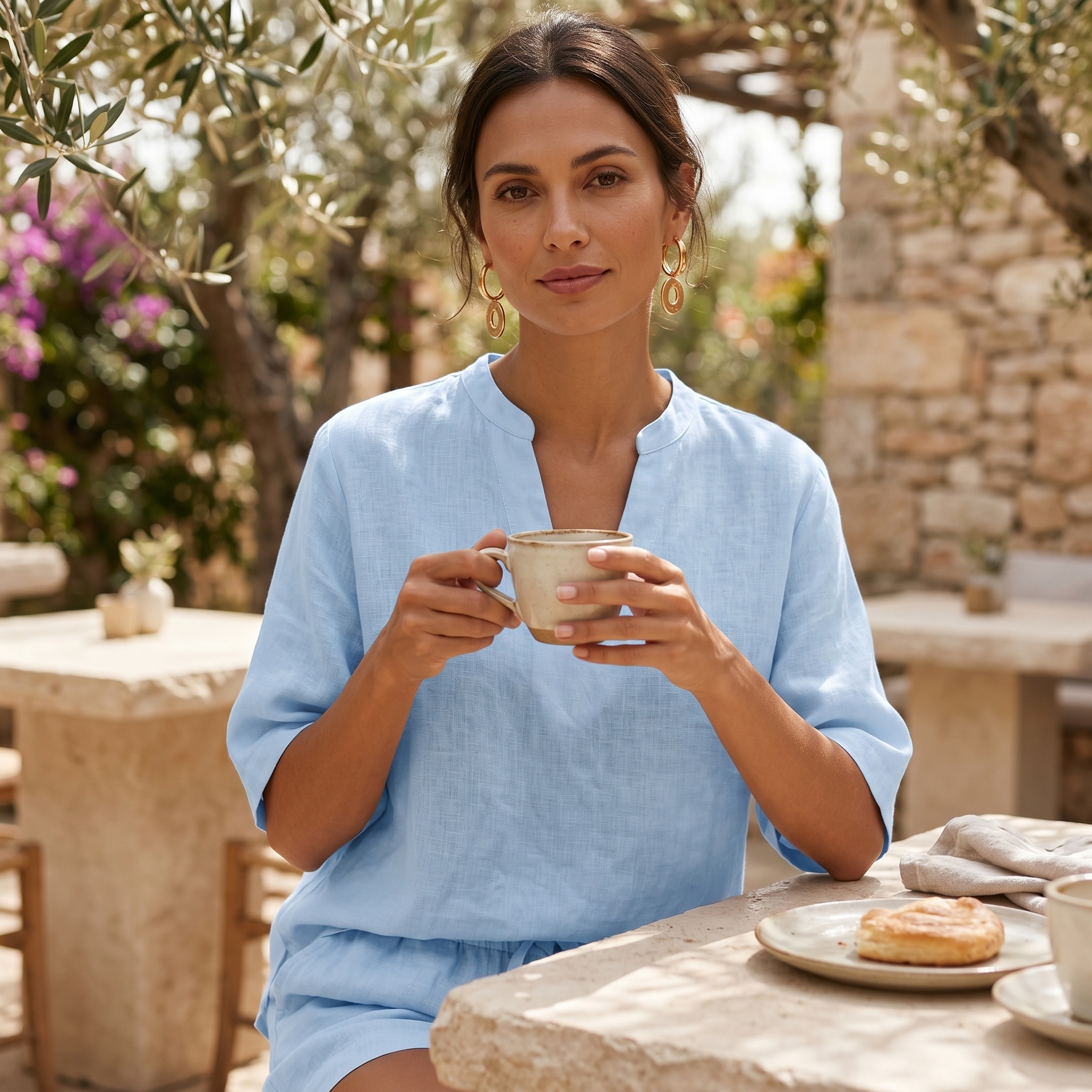 Breezy V-Neck Summer Set