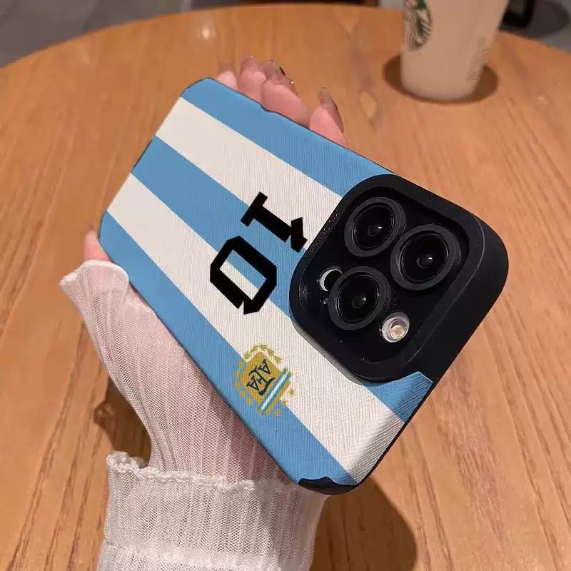 Messi pattern fine hole imitation fur phone case suitable for iPhone 17 16 15 14 13 12 11 Pro Max Plus X XS Max anti drop phone case