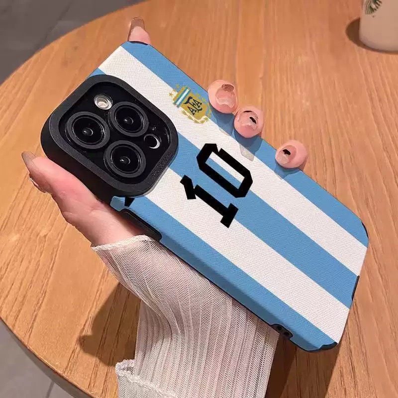 Messi pattern fine hole imitation fur phone case suitable for iPhone 17 16 15 14 13 12 11 Pro Max Plus X XS Max anti drop phone case