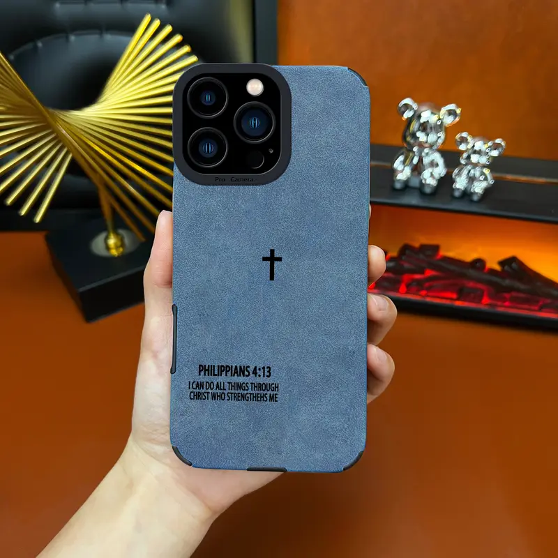 Jesus Distinct God Cross pattern phone case leather delicate skin as velvet suitable for iPhone 17 16 15 14 13 12 11 Pro Max Plus X XS MAX