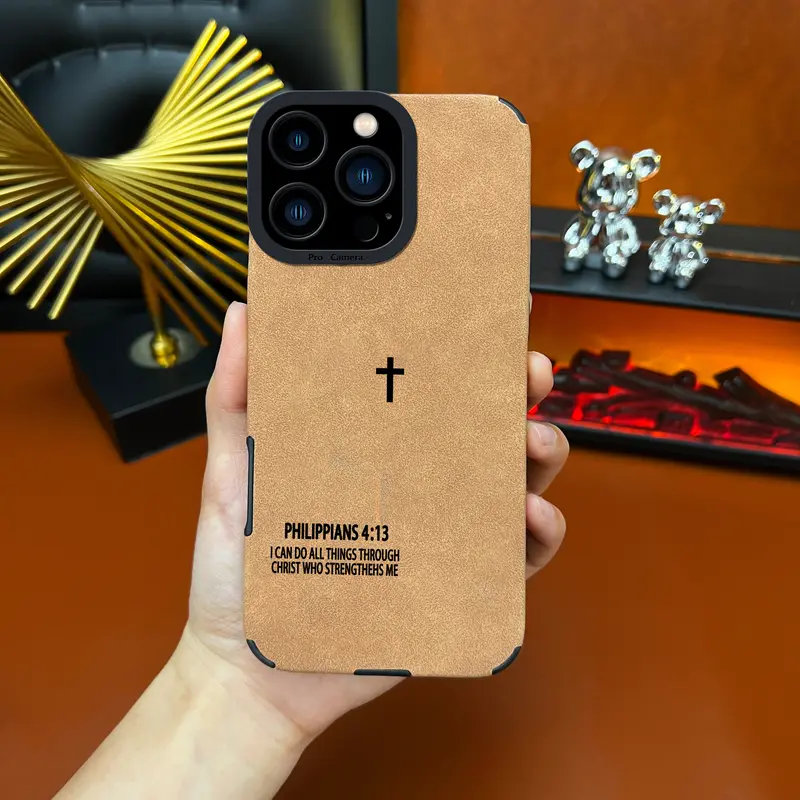 Jesus Distinct God Cross pattern phone case leather delicate skin as velvet suitable for iPhone 17 16 15 14 13 12 11 Pro Max Plus X XS MAX
