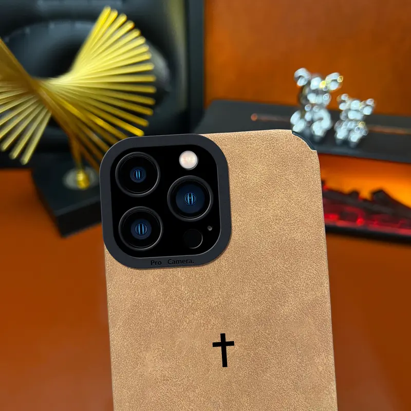 Jesus Distinct God Cross pattern phone case leather delicate skin as velvet suitable for iPhone 17 16 15 14 13 12 11 Pro Max Plus X XS MAX