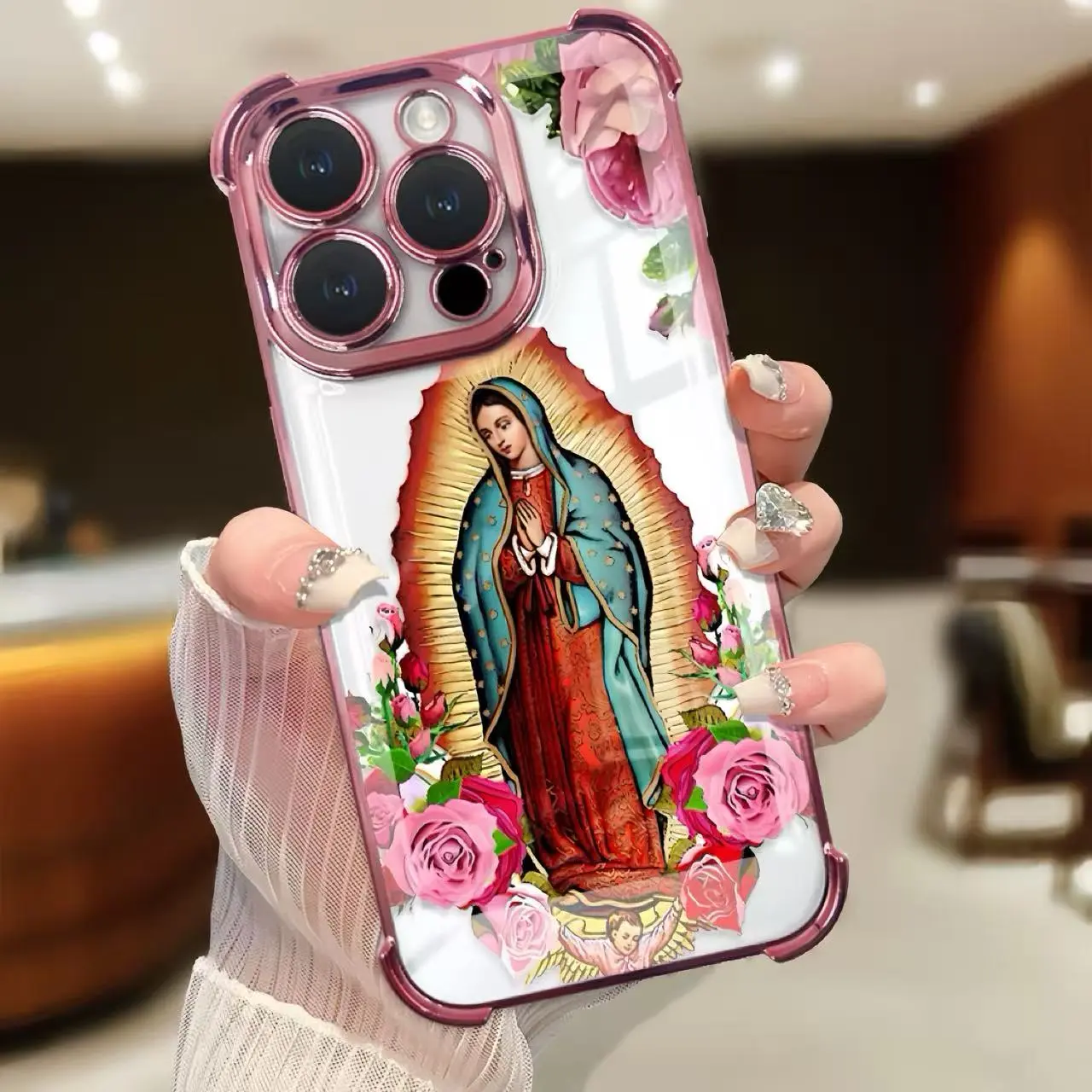 Virgin Mary Flower Mobile Phone Case