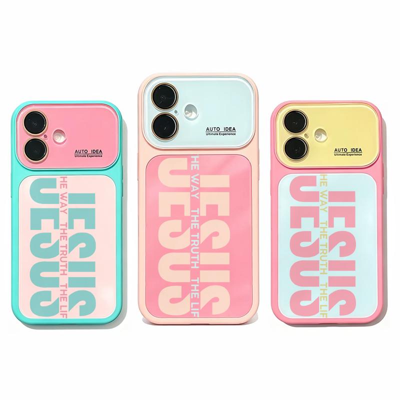 Jesus Color‑Block Slogan Phone Case Bold Contrast Color Block Pattern Transparent Crystal Material Highlights Unique Contrast Color Design With Glossy Surface Long-Lasting Color Retention For IPhone 17, 16, 15, 14, 13 Jesus Color‑Block Slogan Phone Case Bold Contrast Color Block Pattern Transparent Crystal Material Highlights Unique Contrast Color Design With Glossy Surface Long-Lasting Color Retention For IPhone 17, 16, 15, 14, 13