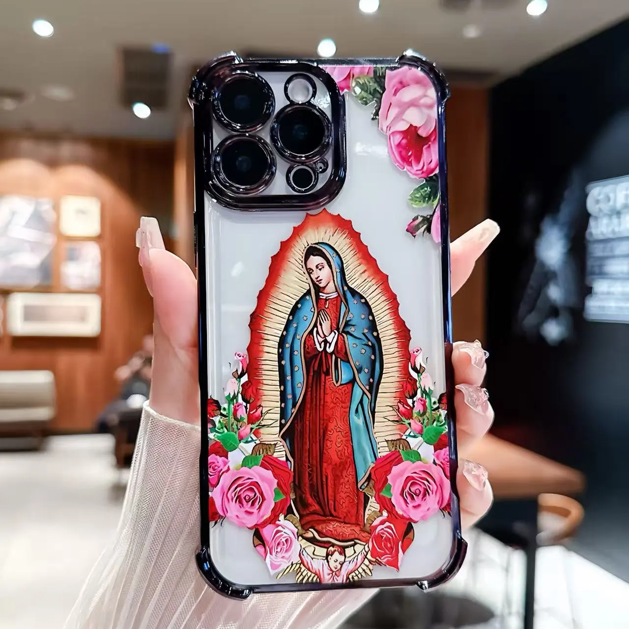 Virgin Mary Flower Mobile Phone Case