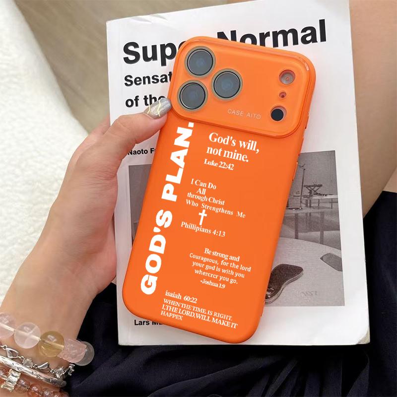 GOD’S PLAN Dopamine Ins Style Solid Color Phone Case It has been endowed with spiritual symbolic significance with Ultra Skin friendly Touch, All Inclusive Lens Phone Case Suitable for Apple 17 16 15 14 13 12 GOD’S PLAN Dopamine Ins Style Solid Color Phone Case It has been endowed with spiritual symbolic significance with Ultra Skin friendly Touch, All Inclusive Lens Phone Case Suitable for Apple 17 16 15 14 13 12