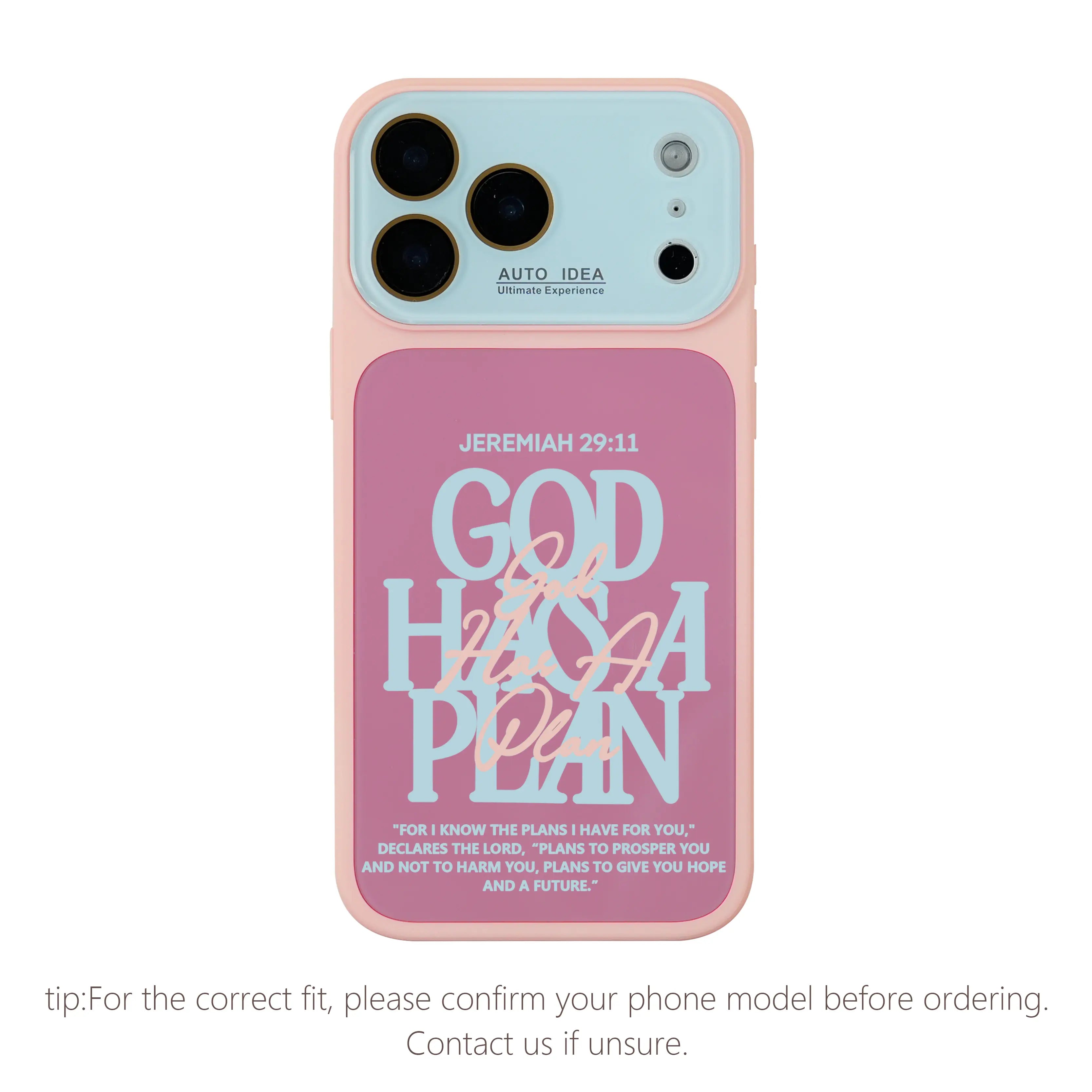 Jeremiah 29:11 Christian Bible Verse Color Block Phone Case for iPhone 17 Pro Max – Dual-Layer TPU-PC Protective Shell with Raised Camera Guard