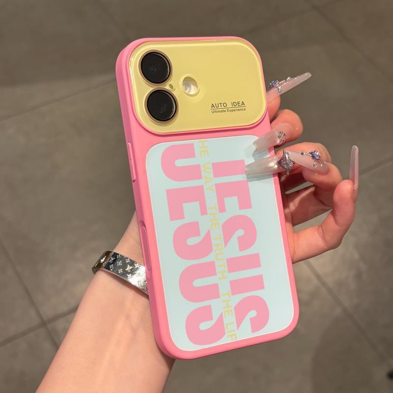 Jesus Color‑Block Slogan Phone Case Bold Contrast Color Block Pattern Transparent Crystal Material Highlights Unique Contrast Color Design With Glossy Surface Long-Lasting Color Retention For IPhone 17, 16, 15, 14, 13 Jesus Color‑Block Slogan Phone Case Bold Contrast Color Block Pattern Transparent Crystal Material Highlights Unique Contrast Color Design With Glossy Surface Long-Lasting Color Retention For IPhone 17, 16, 15, 14, 13