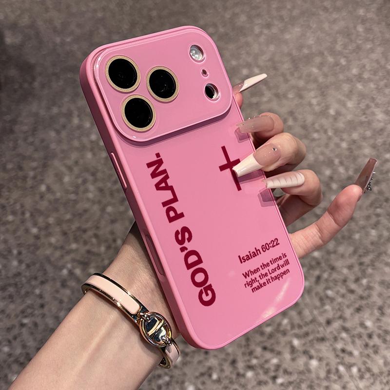 God's Plan Print Case. Retro Dot Crystal Finish Protective Shell for iPhone Series (17,16,15,14,13,12,11 Plus Pro Max) - Minimalist Skin-Feel, Premium Skin-Friendly Texture, Solid Cover for Chic Luxurious Device Elevation
