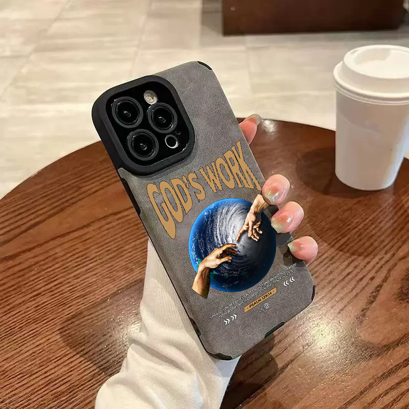 “GOD'S WORK Psalm 139:14” GOD INSPIRES Jesus Leather iPhone Case