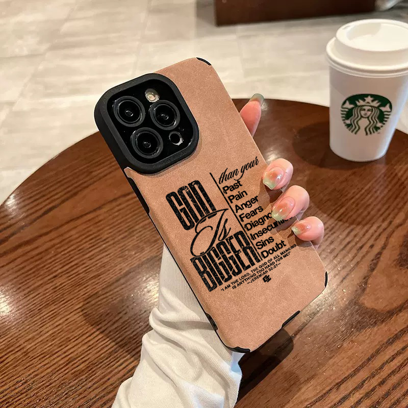 “God Is Bigger” Jesus Leather iPhone Case