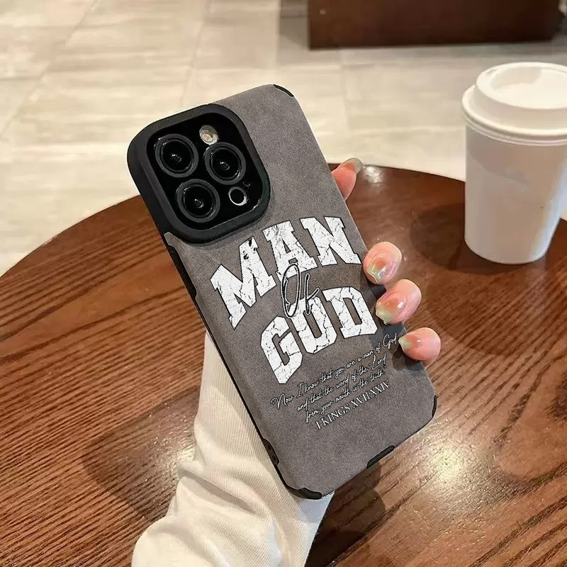 “MAN GOD” Jesus Leather iPhone Case