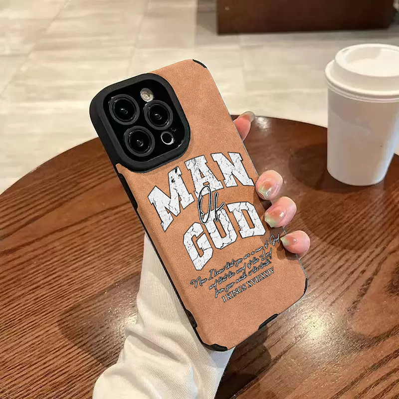“MAN GOD” Jesus Leather iPhone Case