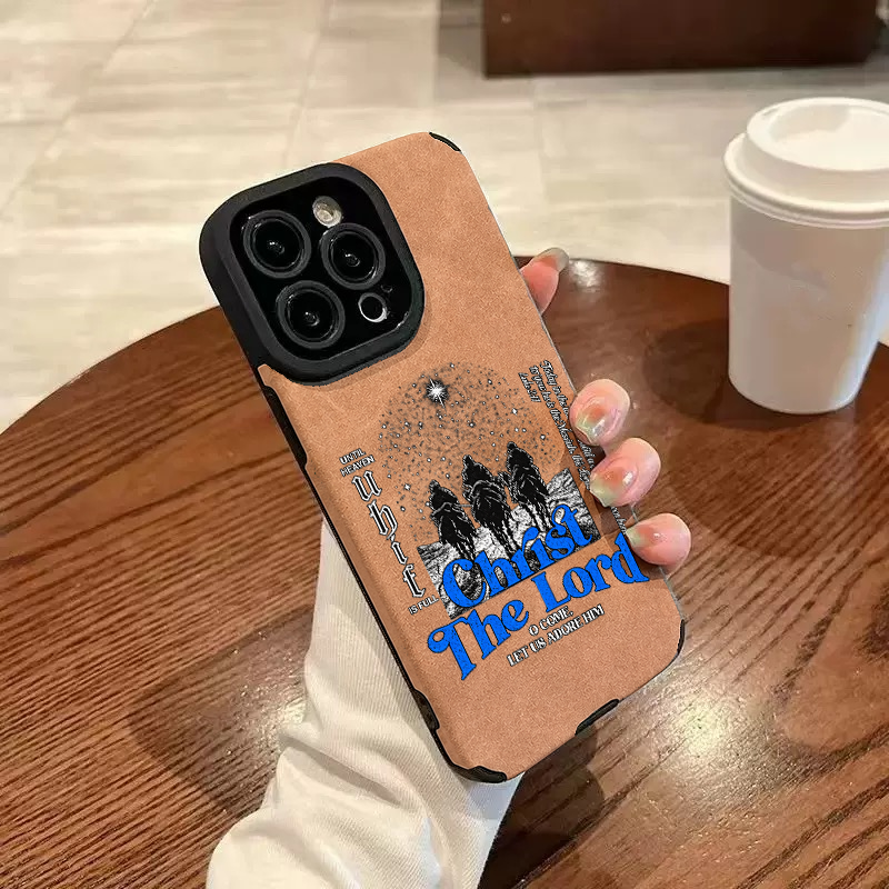 “O Come All Ye Faithful” Jesus Leather iPhone Case