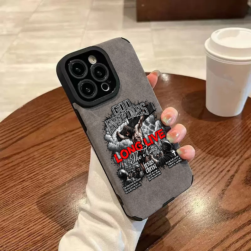 “Long Live The King” Jesus Leather iPhone Case
