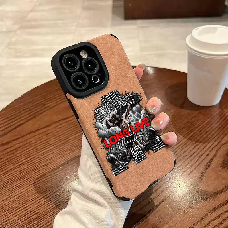 “Long Live The King” Jesus Leather iPhone Case