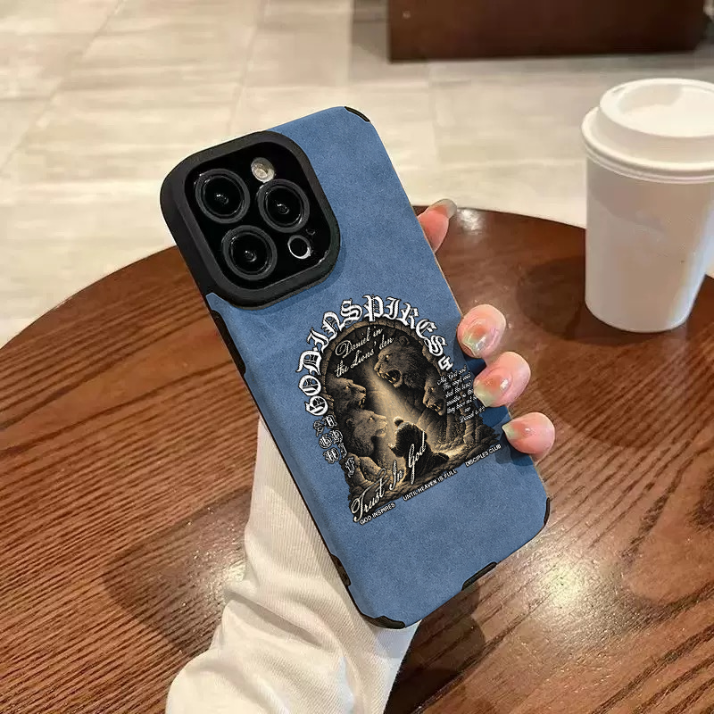 “Daniel in the Lions” Jesus Leather iPhone Case