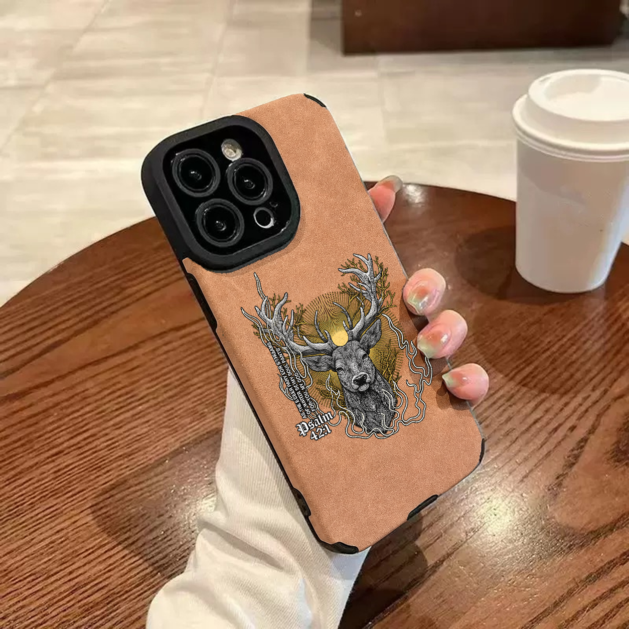 “Deer” Jesus Leather iPhone Case