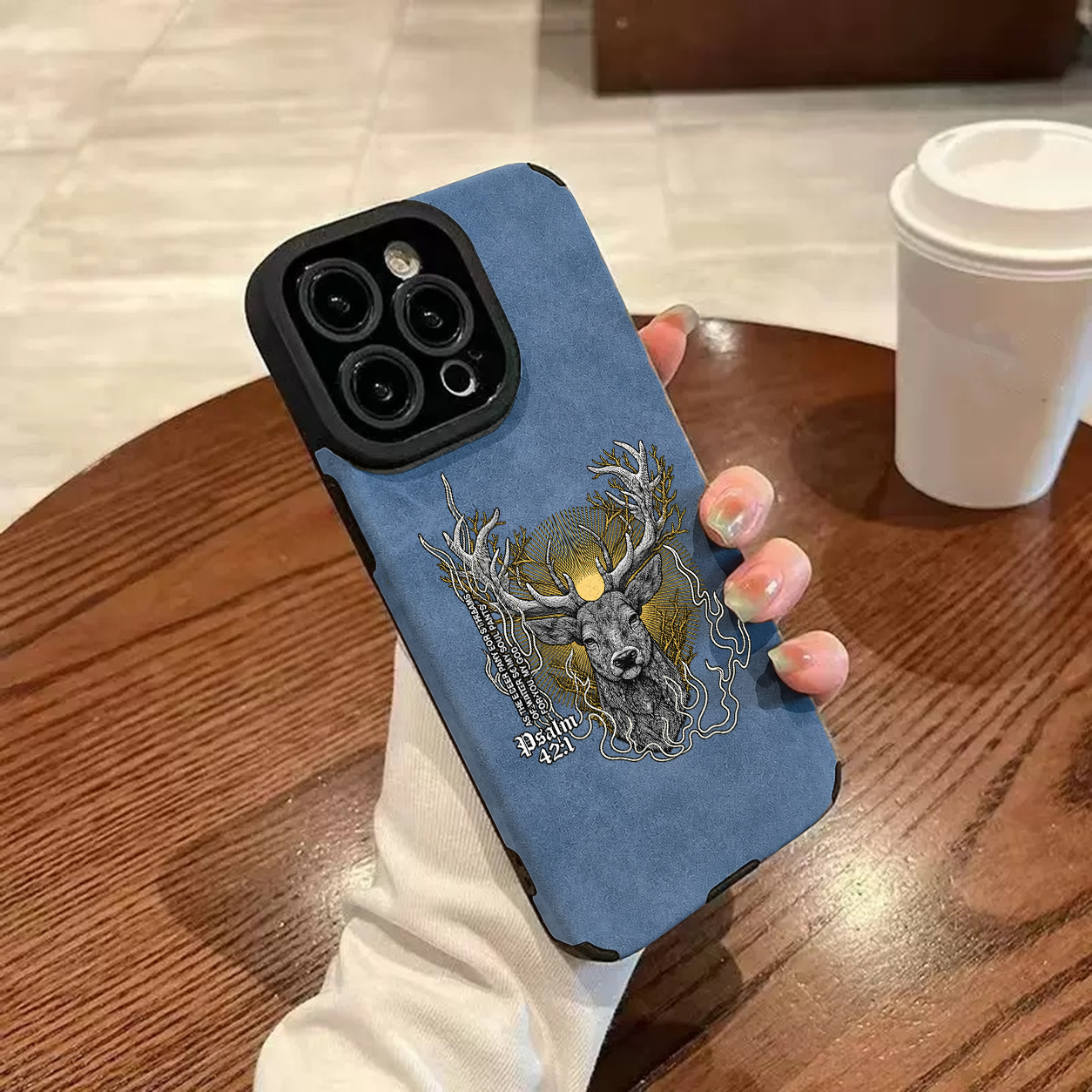 “Deer” Jesus Leather iPhone Case