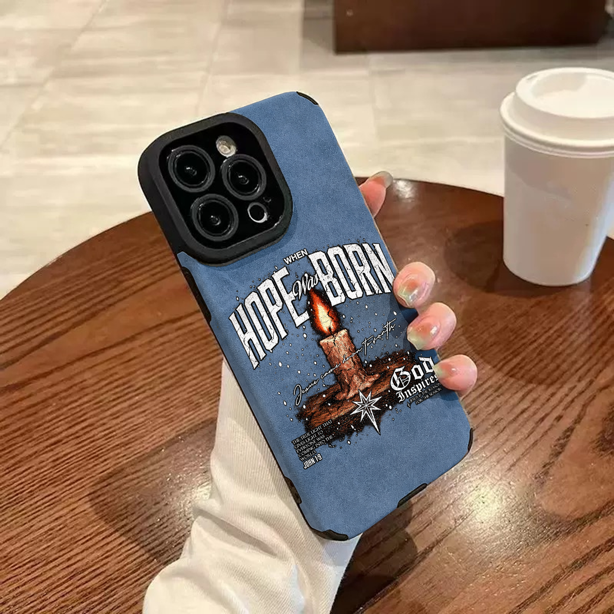 “Hope Was Born” Jesus Leather iPhone Case