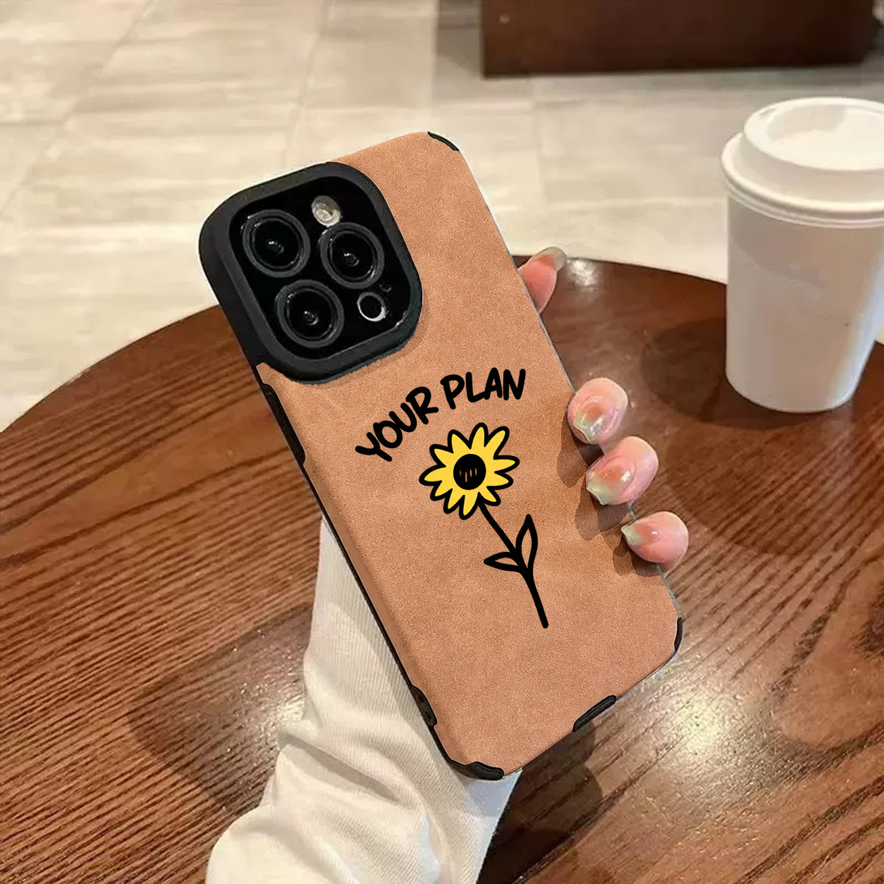 “God's Plan Jesus Sunflower” Jesus Leather iPhone Case