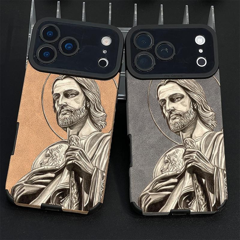 The Jesus portrait pattern phone case is made of TPU and leather with a delicate touch that is skin friendly like velvet, suitable for Apple 17 16 15 14 13 12 11 Pro Max Plus X XS Max The Jesus portrait pattern phone case is made of TPU and leather with a delicate touch that is skin friendly like velvet, suitable for Apple 17 16 15 14 13 12 11 Pro Max Plus X XS Max