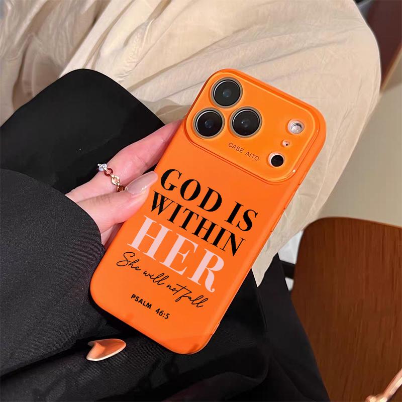 Christian "God Is Within Her" Dopamine Ins-Style Solid Color Smartphone Case, Ultra Skin-Friendly Touch Handheld Protector, All-Inclusive Lens Accessories for 12 13 14 15 16 17 Series Devices, Casing, Cellphone Christian "God Is Within Her" Dopamine Ins-Style Solid Color Smartphone Case, Ultra Skin-Friendly Touch Handheld Protector, All-Inclusive Lens Accessories for 12 13 14 15 16 17 Series Devices, Casing, Cellphone