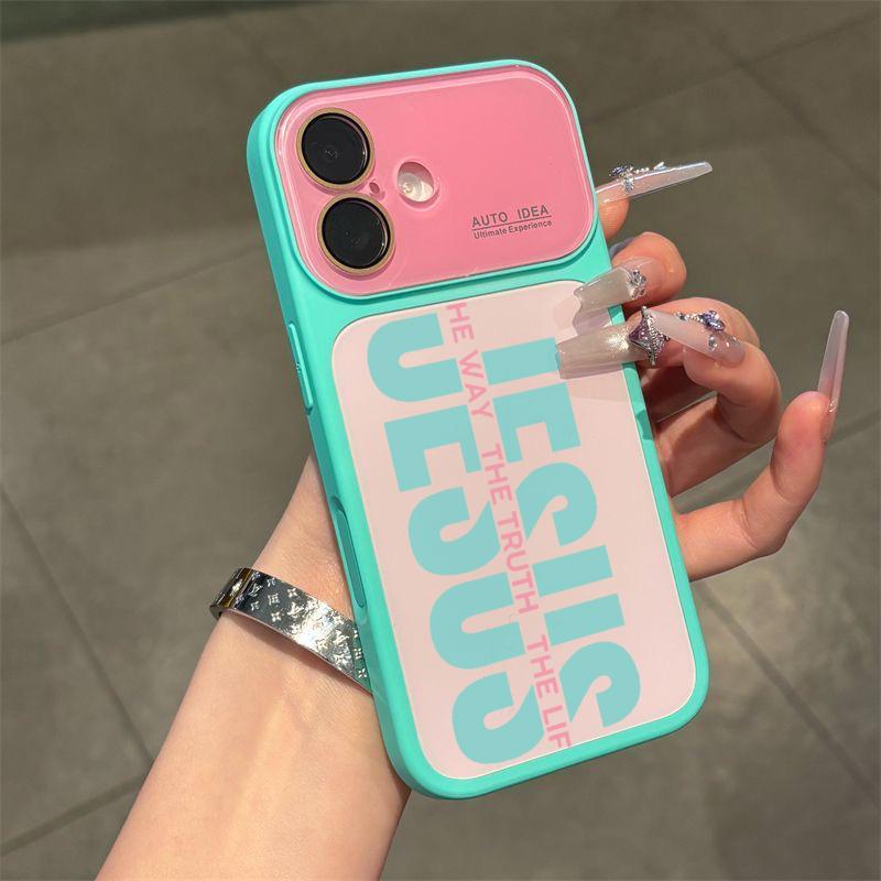 Jesus Color‑Block Slogan Phone Case Bold Contrast Color Block Pattern Transparent Crystal Material Highlights Unique Contrast Color Design With Glossy Surface Long-Lasting Color Retention For IPhone 17, 16, 15, 14, 13 Jesus Color‑Block Slogan Phone Case Bold Contrast Color Block Pattern Transparent Crystal Material Highlights Unique Contrast Color Design With Glossy Surface Long-Lasting Color Retention For IPhone 17, 16, 15, 14, 13