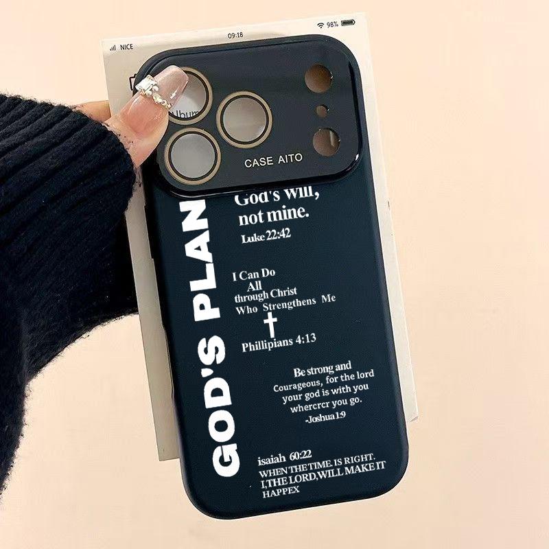 GOD’S PLAN Dopamine Ins Style Solid Color Phone Case It has been endowed with spiritual symbolic significance with Ultra Skin friendly Touch, All Inclusive Lens Phone Case Suitable for Apple 17 16 15 14 13 12 GOD’S PLAN Dopamine Ins Style Solid Color Phone Case It has been endowed with spiritual symbolic significance with Ultra Skin friendly Touch, All Inclusive Lens Phone Case Suitable for Apple 17 16 15 14 13 12