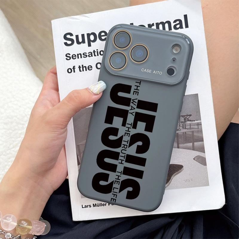 Jesus Pattern Cellphone Case - Ultra Skin-Friendly Touch, All-Inclusive Lens Protection, Shockproof Protector for 17,16,15,14,13,12 Series Devices | Mobile Phone Casing & Accessories for Device Safety Jesus Pattern Cellphone Case - Ultra Skin-Friendly Touch, All-Inclusive Lens Protection, Shockproof Protector for 17,16,15,14,13,12 Series Devices | Mobile Phone Casing & Accessories for Device Safety