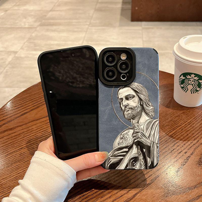 The Jesus portrait pattern phone case is made of TPU and leather with a delicate touch that is skin friendly like velvet, suitable for Apple 17 16 15 14 13 12 11 Pro Max Plus X XS Max The Jesus portrait pattern phone case is made of TPU and leather with a delicate touch that is skin friendly like velvet, suitable for Apple 17 16 15 14 13 12 11 Pro Max Plus X XS Max