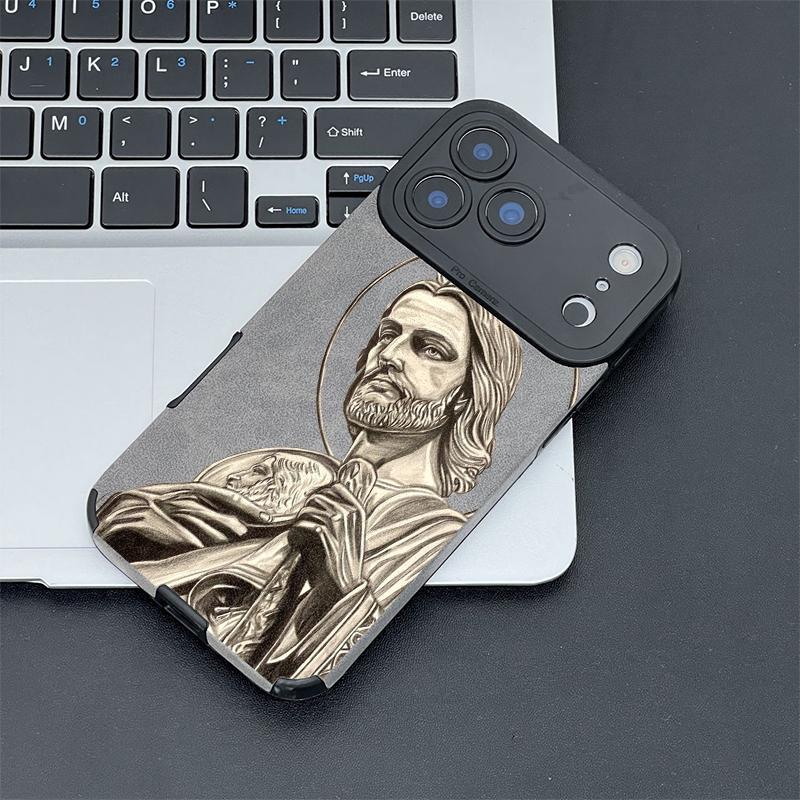The Jesus portrait pattern phone case is made of TPU and leather with a delicate touch that is skin friendly like velvet, suitable for Apple 17 16 15 14 13 12 11 Pro Max Plus X XS Max The Jesus portrait pattern phone case is made of TPU and leather with a delicate touch that is skin friendly like velvet, suitable for Apple 17 16 15 14 13 12 11 Pro Max Plus X XS Max