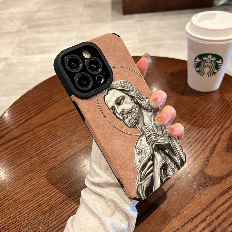 The Jesus portrait pattern phone case is made of TPU and leather with a delicate touch that is skin friendly like velvet, suitable for Apple 17 16 15 14 13 12 11 Pro Max Plus X XS Max The Jesus portrait pattern phone case is made of TPU and leather with a delicate touch that is skin friendly like velvet, suitable for Apple 17 16 15 14 13 12 11 Pro Max Plus X XS Max
