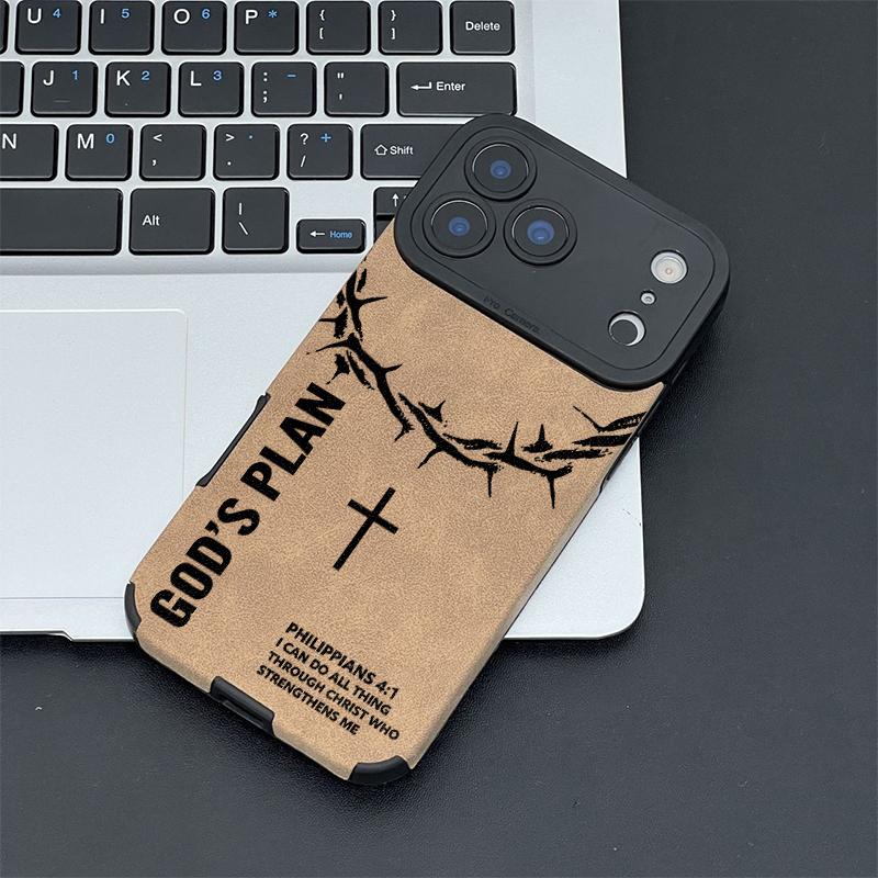 God’s Plan Crown Of Thorns Cross Phone Case Soft Touch Surface Anti‑Fingerprint Comfort Grip Protective Leather Material with Velvet-Like Delicate Skin-Friendly Touch, Compatible with iPhone 17,16,15,14,13,12,11 Pro Max Plus,X,XS MAX God’s Plan Crown Of Thorns Cross Phone Case Soft Touch Surface Anti‑Fingerprint Comfort Grip Protective Leather Material with Velvet-Like Delicate Skin-Friendly Touch, Compatible with iPhone 17,16,15,14,13,12,11 Pro Max Plus,X,XS MAX