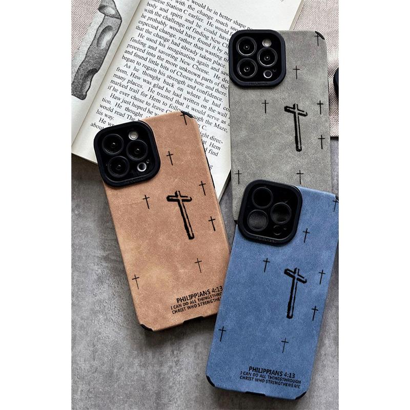 Embossed Cross Pattern TPU & Leather Cellphone Case - Velvet-Soft, Skin-Friendly Phone Cover Casing, Protective Accessories for iPhone 17,16,15,14,13,12,11 Pro Max Plus,X,XS MAX Embossed Cross Pattern TPU & Leather Cellphone Case - Velvet-Soft, Skin-Friendly Phone Cover Casing, Protective Accessories for iPhone 17,16,15,14,13,12,11 Pro Max Plus,X,XS MAX