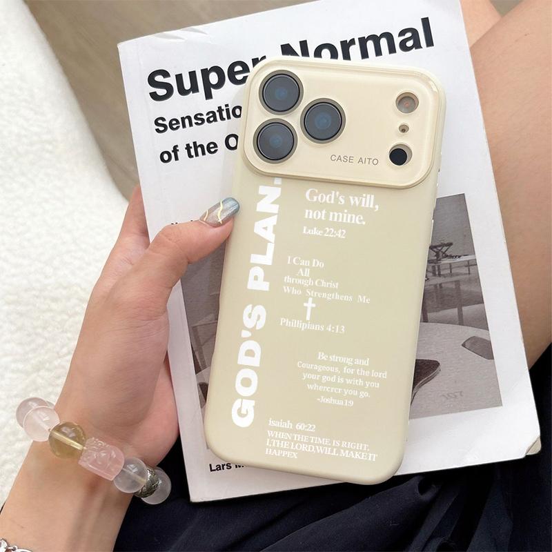 GOD’S PLAN Dopamine Ins Style Solid Color Phone Case It has been endowed with spiritual symbolic significance with Ultra Skin friendly Touch, All Inclusive Lens Phone Case Suitable for Apple 17 16 15 14 13 12 GOD’S PLAN Dopamine Ins Style Solid Color Phone Case It has been endowed with spiritual symbolic significance with Ultra Skin friendly Touch, All Inclusive Lens Phone Case Suitable for Apple 17 16 15 14 13 12