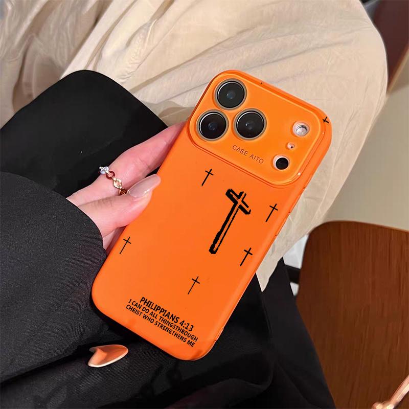 Minimalist Embossed 3D Cross Print Dopamine Ins Style Solid Color Phone Case, Ultra Skin-Friendly Touch, All-Inclusive Lens Accessory Compatible with iPhone 17,16,15,14,13,12, Accessories Minimalist Embossed 3D Cross Print Dopamine Ins Style Solid Color Phone Case, Ultra Skin-Friendly Touch, All-Inclusive Lens Accessory Compatible with iPhone 17,16,15,14,13,12, Accessories