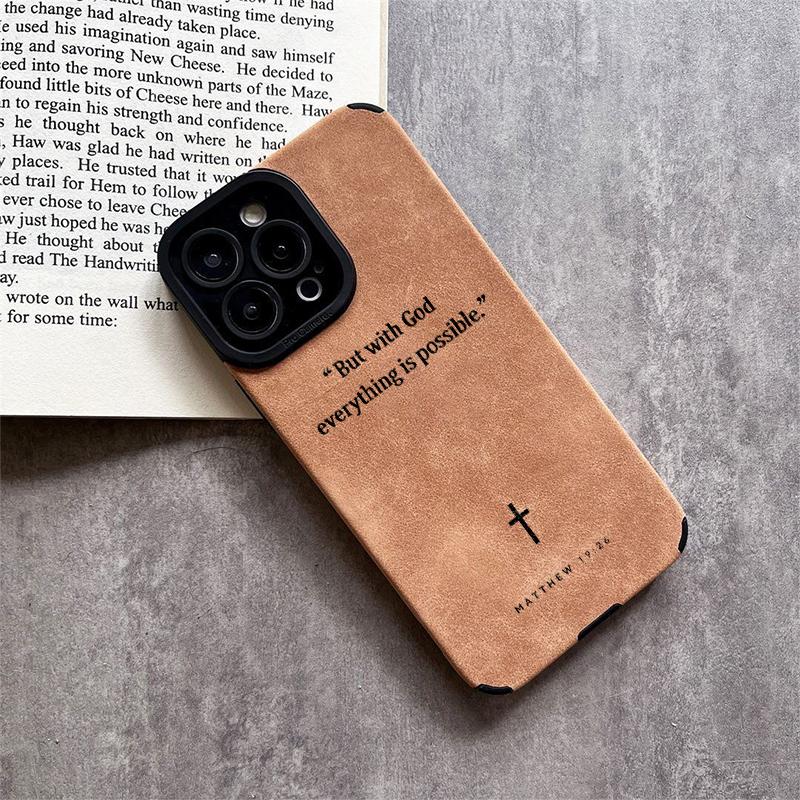 Matthew 19:26 Chapter Fine Hole Imitation Fur Phone Case for iPhone 17 16 15 14 13 12 11 Pro Max Plus X XS Max Anti-Drop Protection Matthew 19:26 Chapter Fine Hole Imitation Fur Phone Case for iPhone 17 16 15 14 13 12 11 Pro Max Plus X XS Max Anti-Drop Protection