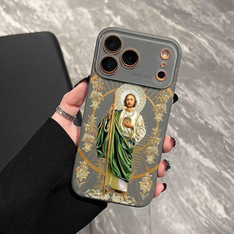 Jesus Pattern Dopamine Ins Style Smartphone Case for iPhone 12-17, Lens-Compatible, Touch-Ready, Ultra Skin-Friendly, All-Inclusive Lens Protection, Handheld Mobile Phone Accessory, Iphone 17 Jesus Pattern Dopamine Ins Style Smartphone Case for iPhone 12-17, Lens-Compatible, Touch-Ready, Ultra Skin-Friendly, All-Inclusive Lens Protection, Handheld Mobile Phone Accessory, Iphone 17