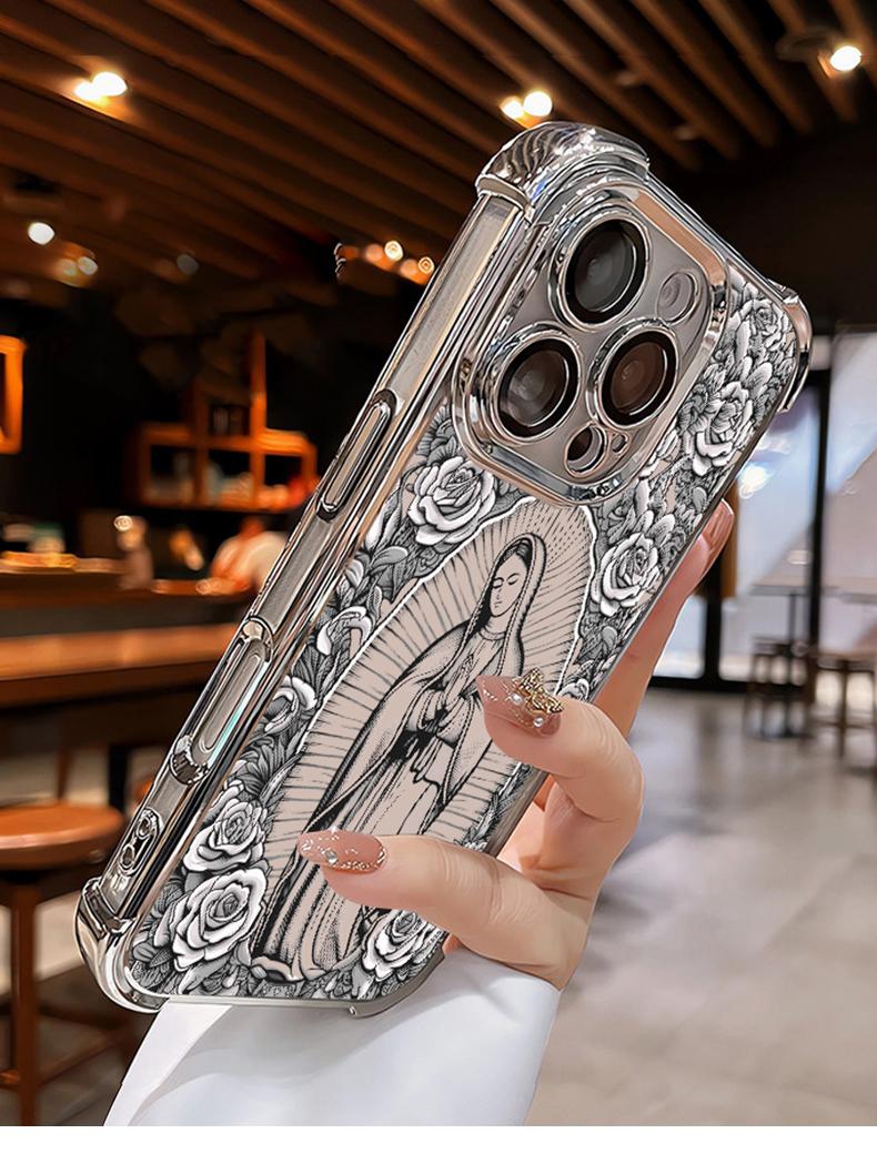 Our Lady of Guadalupe Rose Phone Case for iPhone 18 ProMax 17Air 16 15Plus 14 13 12Pro, for Samsung Galaxy S25 S24 S23 S22, Catholic Faith Shockproof Cover, Coquette Christian Aesthetic Case with Clover Lanyard,Perfect Gift for Her.HY74 Our Lady of Guadalupe Rose Phone Case for iPhone 18 ProMax 17Air 16 15Plus 14 13 12Pro, for Samsung Galaxy S25 S24 S23 S22, Catholic Faith Shockproof Cover, Coquette Christian Aesthetic Case with Clover Lanyard,Perfect Gift for Her.HY74