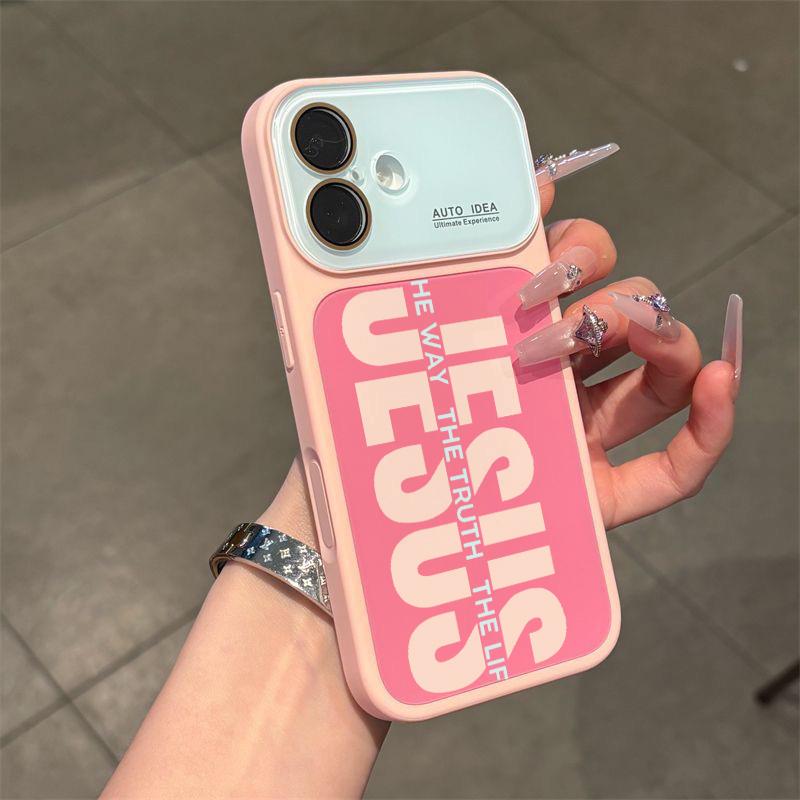 Jesus Color‑Block Slogan Phone Case Bold Contrast Color Block Pattern Transparent Crystal Material Highlights Unique Contrast Color Design With Glossy Surface Long-Lasting Color Retention For IPhone 17, 16, 15, 14, 13 Jesus Color‑Block Slogan Phone Case Bold Contrast Color Block Pattern Transparent Crystal Material Highlights Unique Contrast Color Design With Glossy Surface Long-Lasting Color Retention For IPhone 17, 16, 15, 14, 13