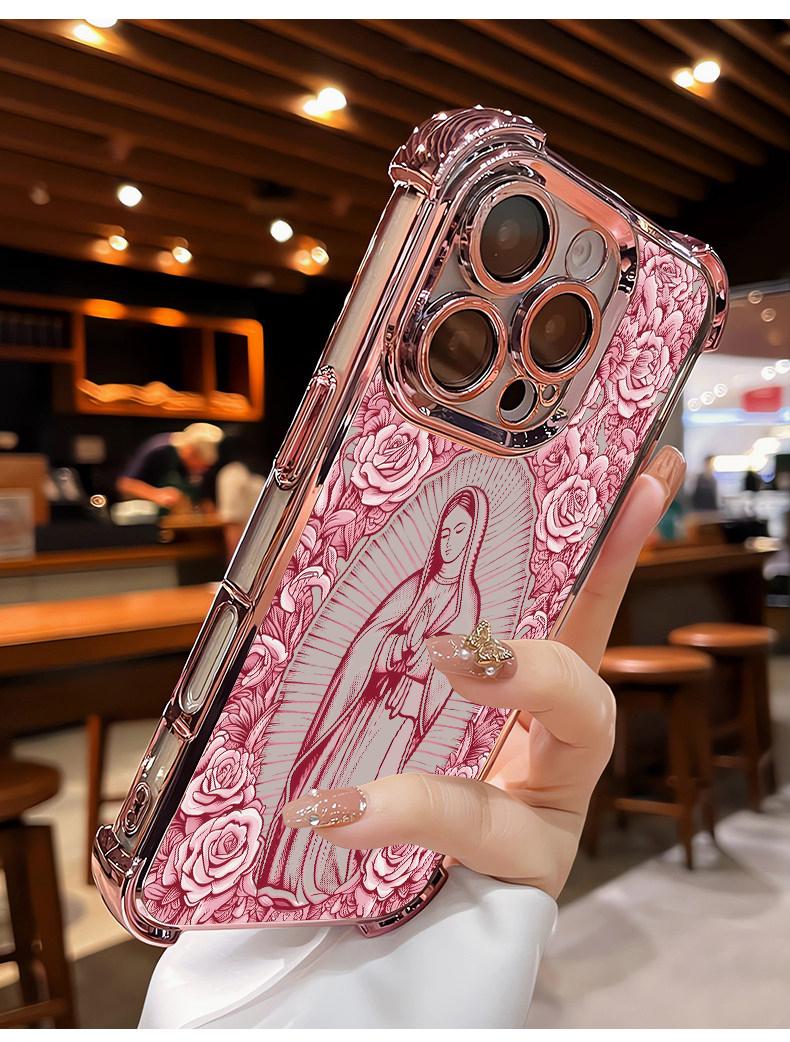 Our Lady of Guadalupe Rose Phone Case for iPhone 18 ProMax 17Air 16 15Plus 14 13 12Pro, for Samsung Galaxy S25 S24 S23 S22, Catholic Faith Shockproof Cover, Coquette Christian Aesthetic Case with Clover Lanyard,Perfect Gift for Her.HY74 Our Lady of Guadalupe Rose Phone Case for iPhone 18 ProMax 17Air 16 15Plus 14 13 12Pro, for Samsung Galaxy S25 S24 S23 S22, Catholic Faith Shockproof Cover, Coquette Christian Aesthetic Case with Clover Lanyard,Perfect Gift for Her.HY74