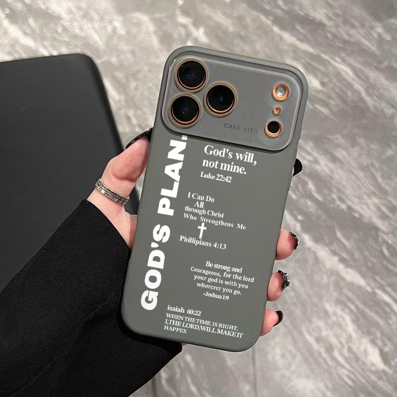 GOD’S PLAN Dopamine Ins Style Solid Color Phone Case It has been endowed with spiritual symbolic significance with Ultra Skin friendly Touch, All Inclusive Lens Phone Case Suitable for Apple 17 16 15 14 13 12 GOD’S PLAN Dopamine Ins Style Solid Color Phone Case It has been endowed with spiritual symbolic significance with Ultra Skin friendly Touch, All Inclusive Lens Phone Case Suitable for Apple 17 16 15 14 13 12