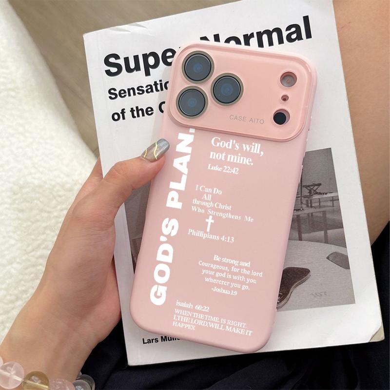GOD’S PLAN Dopamine Ins Style Solid Color Phone Case It has been endowed with spiritual symbolic significance with Ultra Skin friendly Touch, All Inclusive Lens Phone Case Suitable for Apple 17 16 15 14 13 12 GOD’S PLAN Dopamine Ins Style Solid Color Phone Case It has been endowed with spiritual symbolic significance with Ultra Skin friendly Touch, All Inclusive Lens Phone Case Suitable for Apple 17 16 15 14 13 12