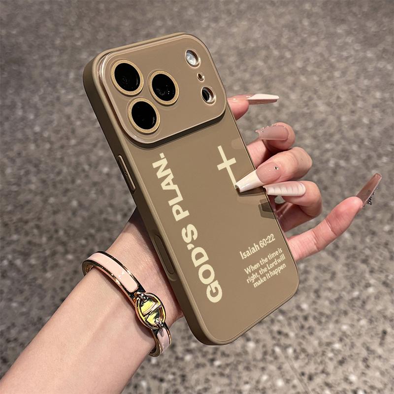 God's Plan Print Case. Retro Dot Crystal Finish Protective Shell for iPhone Series (17,16,15,14,13,12,11 Plus Pro Max) - Minimalist Skin-Feel, Premium Skin-Friendly Texture, Solid Cover for Chic Luxurious Device Elevation