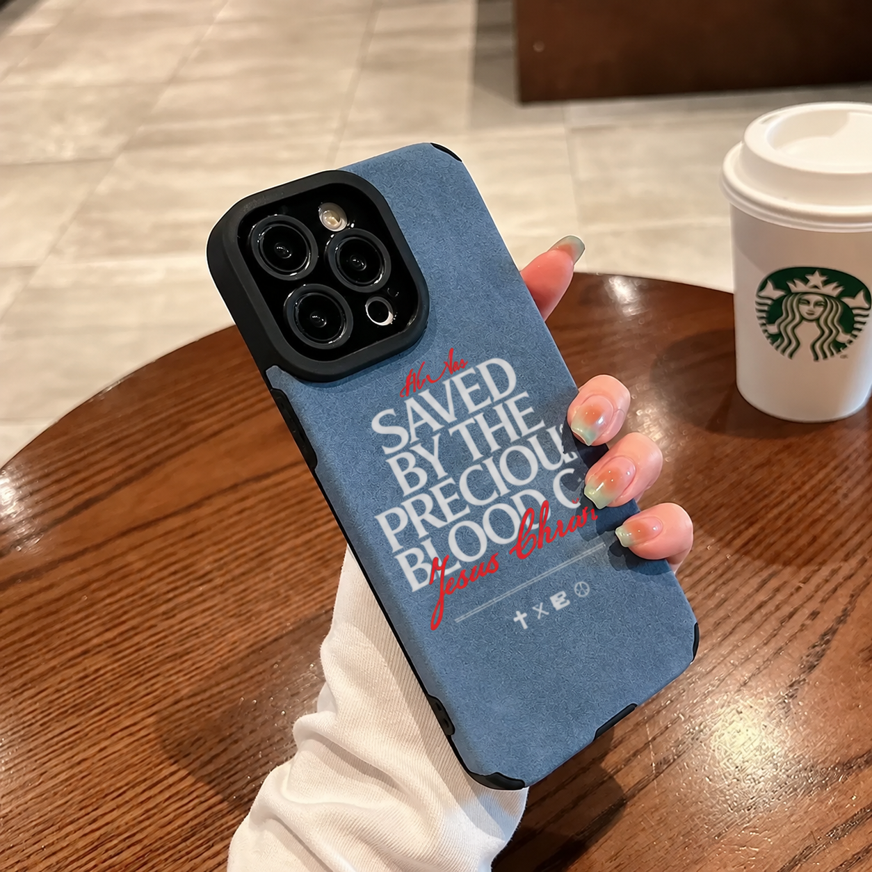 Blood of Jesus Christ Leather iPhone Case