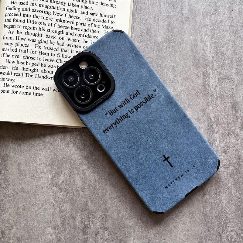 Matthew 19:26 Chapter Fine Hole Imitation Fur Phone Case for iPhone 17 16 15 14 13 12 11 Pro Max Plus X XS Max Anti-Drop Protection Matthew 19:26 Chapter Fine Hole Imitation Fur Phone Case for iPhone 17 16 15 14 13 12 11 Pro Max Plus X XS Max Anti-Drop Protection