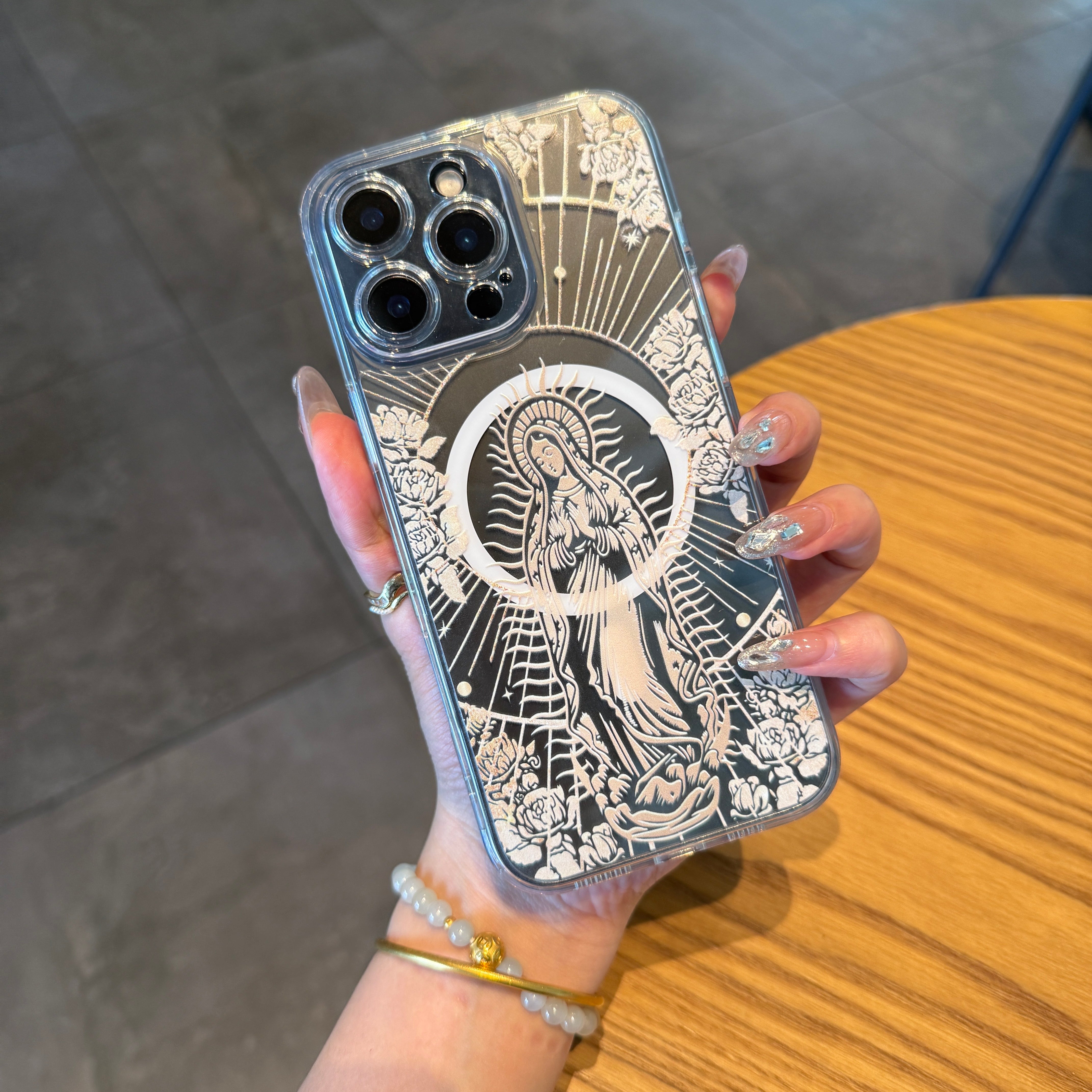 Virgin Mary Pattern iPhone Case