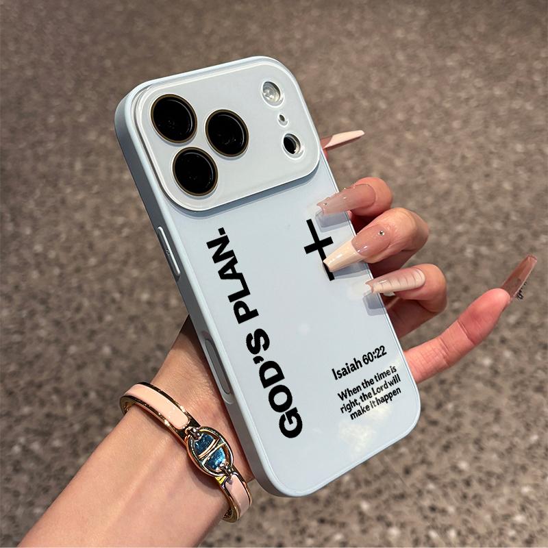 God's Plan Print Case. Retro Dot Crystal Finish Protective Shell for iPhone Series (17,16,15,14,13,12,11 Plus Pro Max) - Minimalist Skin-Feel, Premium Skin-Friendly Texture, Solid Cover for Chic Luxurious Device Elevation